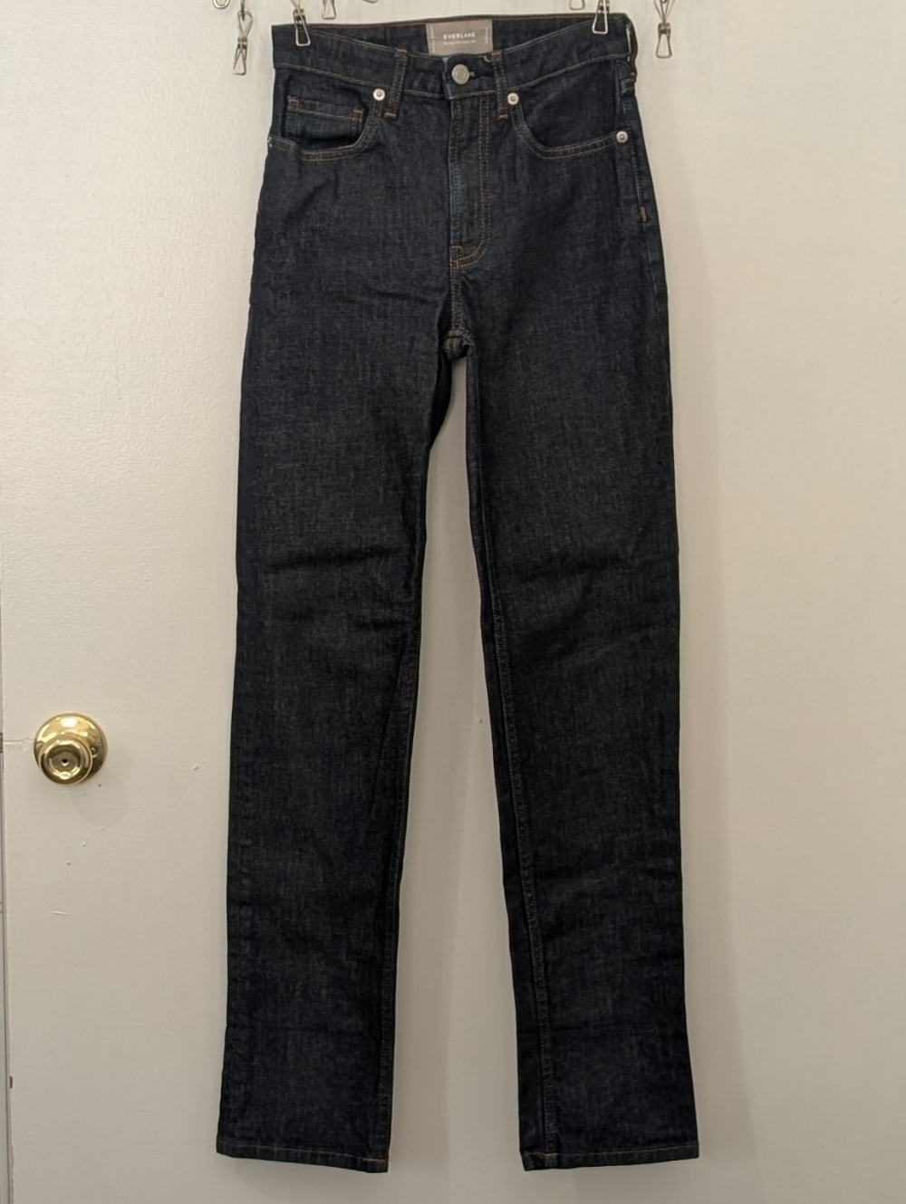Everlane The High Rise Straight Jean Size 24 Regular - Dark Wash